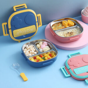 Boîte isotherme repas chaud bébé en inox, deux ou trois compartiments