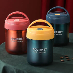 Boîte isotherme repas bébé 500 ml en inox, rouge ou jaune