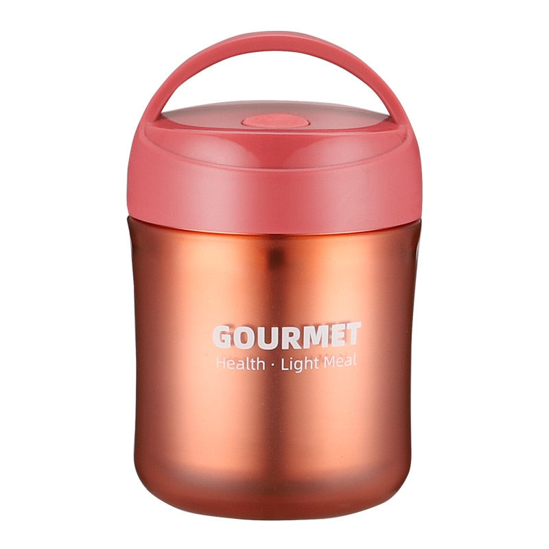 Boîte isotherme repas bébé 500 ml en inox, rouge ou jaune