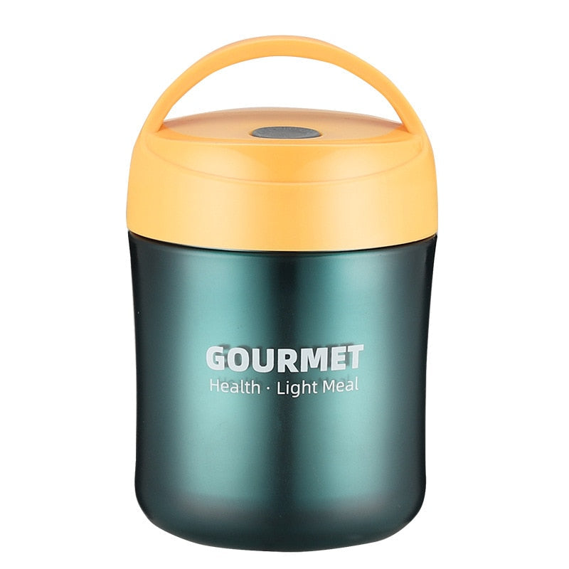 Boîte isotherme repas bébé 500 ml en inox, rouge ou jaune