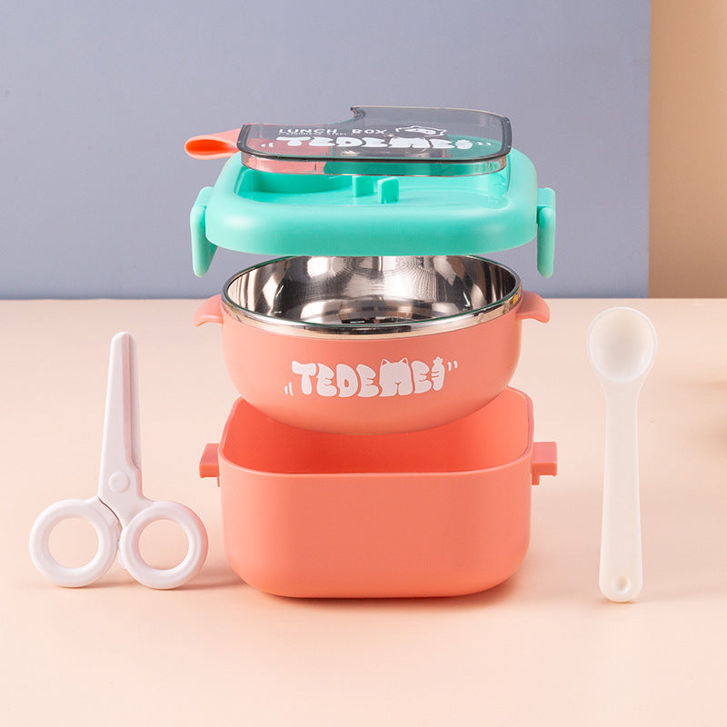Gamelle isotherme chaud enfant en inox, bleue ou rose