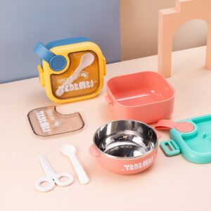 Gamelle isotherme chaud enfant en inox, bleue ou rose