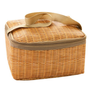 Petit sac isotherme repas style paille, 22 × 14 × 12 cm