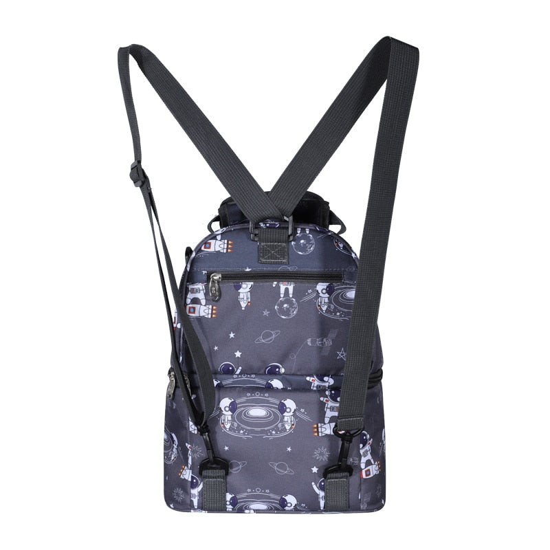 Sac à dos isotherme ado gris, polyester, fermeture bidirectionnelle
