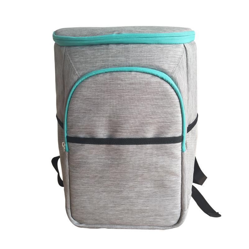 Sac à dos isotherme avec poches latérales, vert ou rouge