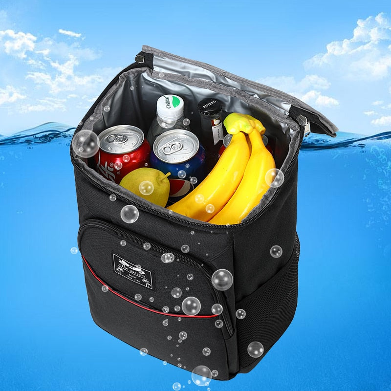 Sac à dos isotherme 20 L, 18 × 25 × 38 cm, noir, bleu ou gris