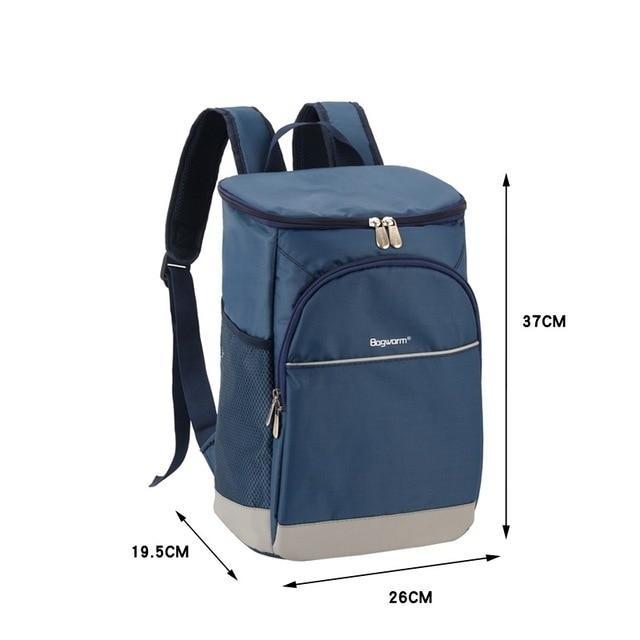 Sac à dos isotherme Oxford en deux tailles S et L, poches latérales