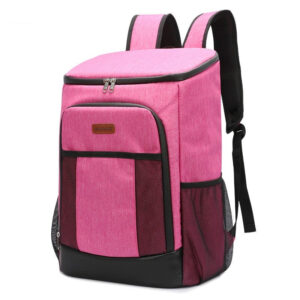 Sac à dos isotherme femme rose avec décapsuleur intégré