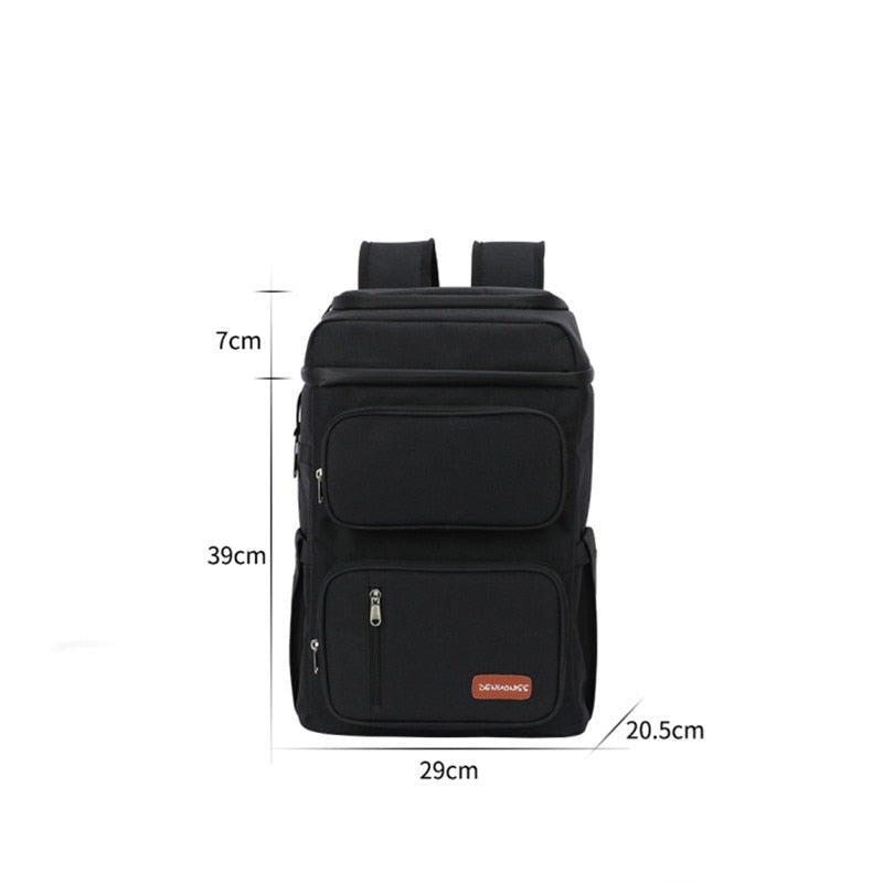 Sac à dos isotherme noir, nylon résistant à l'eau, 20,5 × 29 × 39 cm