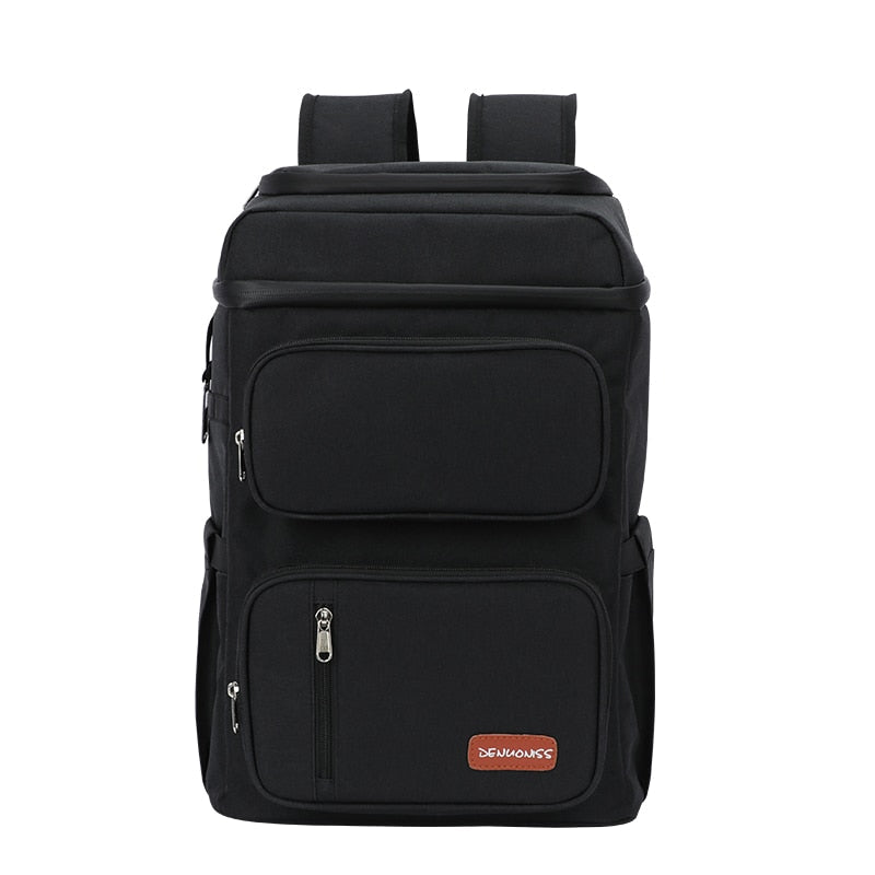 Sac à dos isotherme noir, nylon résistant à l'eau, 20,5 × 29 × 39 cm