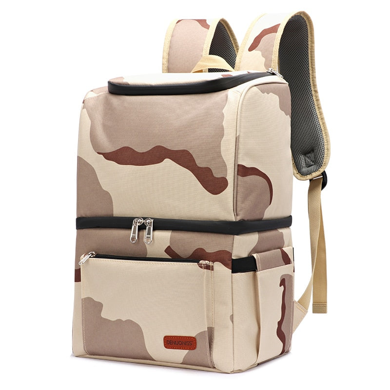 Sac à dos isotherme homme 28 × 20 × 40 cm, noir, gris, camouflage