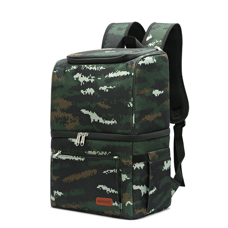 Sac à dos isotherme homme 28 × 20 × 40 cm, noir, gris, camouflage