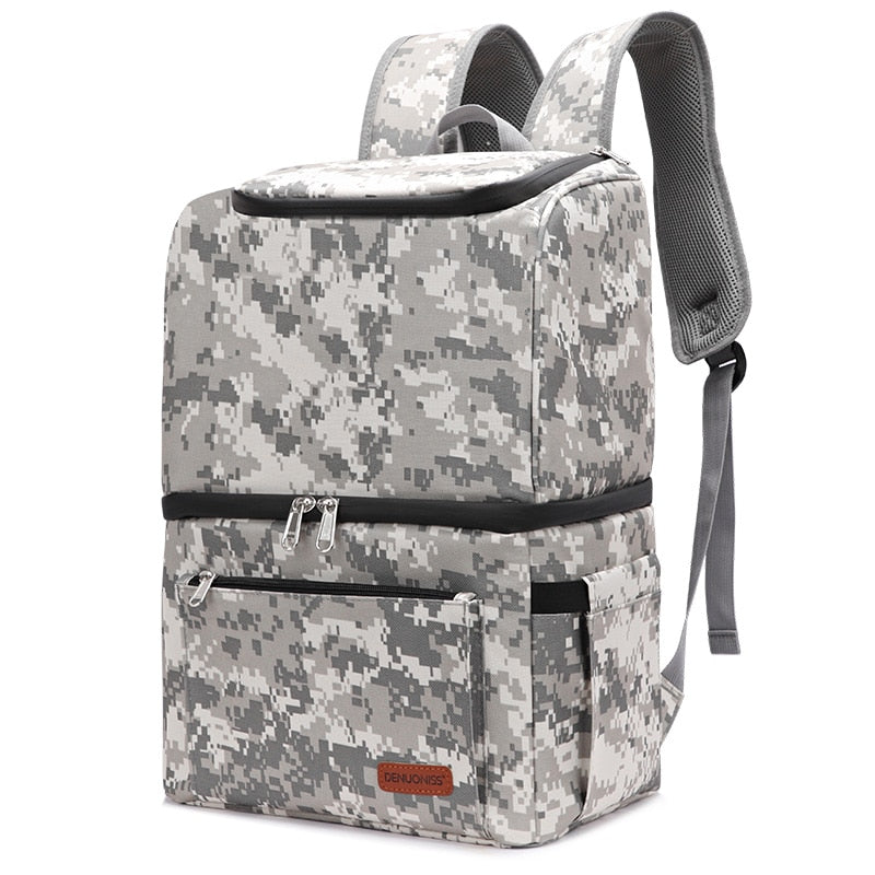 Sac à dos isotherme homme 28 × 20 × 40 cm, noir, gris, camouflage