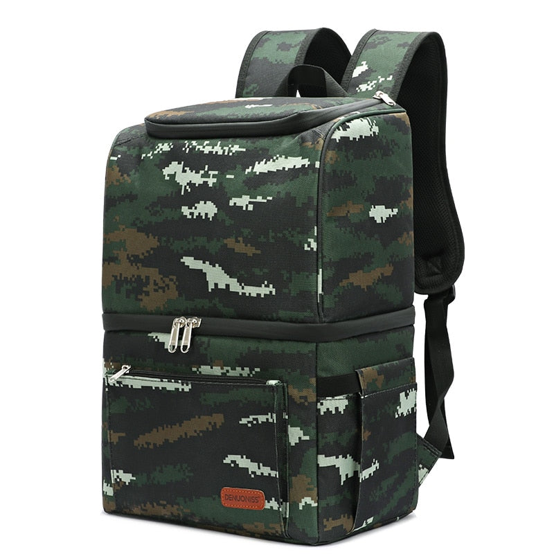 Sac à dos isotherme homme 28 × 20 × 40 cm, noir, gris, camouflage