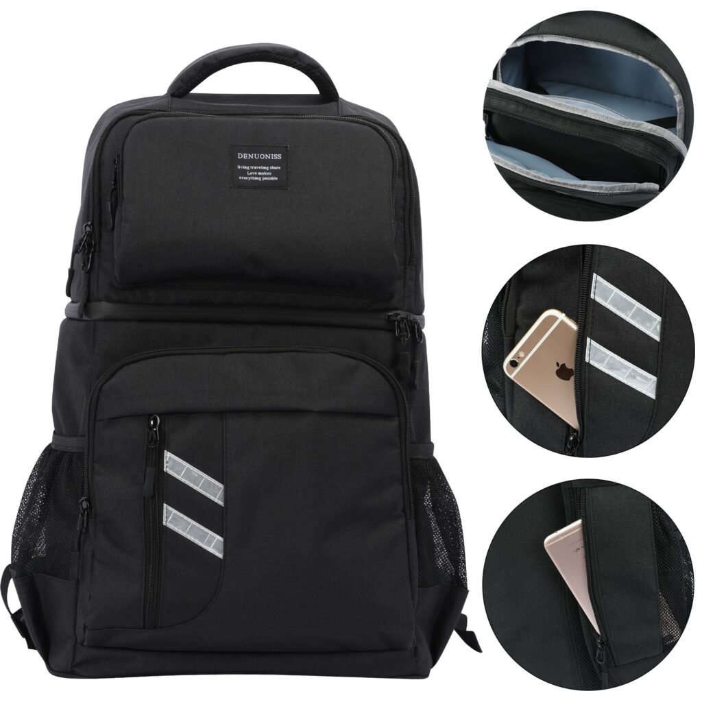 Sac à dos isotherme randonnée en nylon, double compartiment