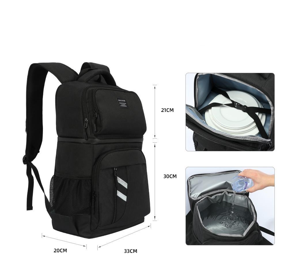 Sac à dos isotherme randonnée en nylon, double compartiment