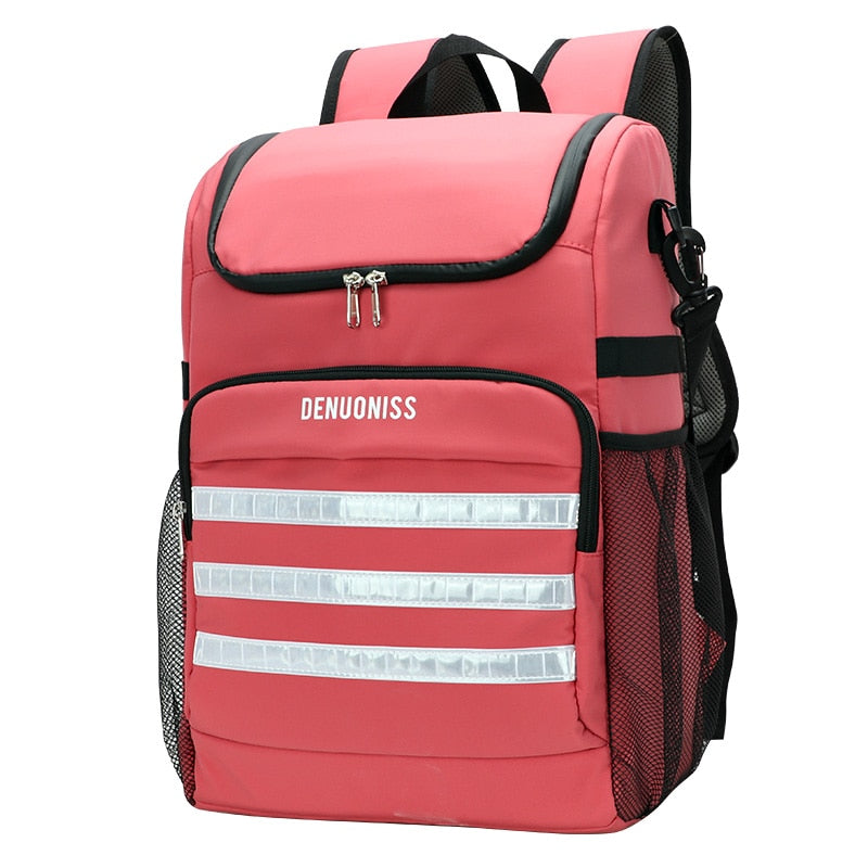 Sac à dos isotherme rouge, polyester et polyuréthane, 27 × 17 × 21 cm