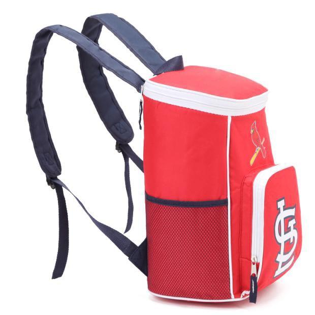 Sac à dos isotherme rouge, poche zippée et bretelles rembourrées