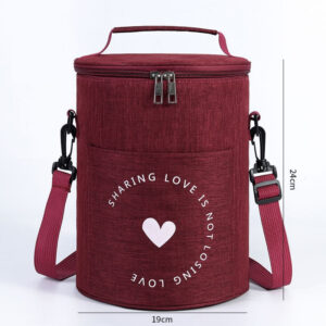 Sac à lunch isotherme cylindrique en polyester, quatre coloris