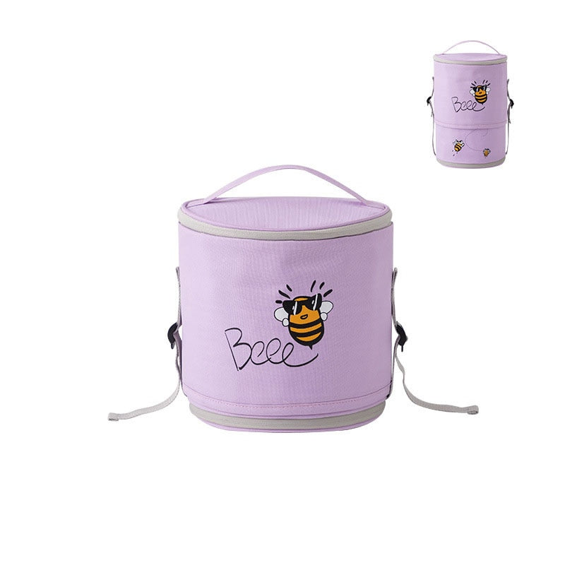 Sac isotherme repas rond en polyester, sept coloris