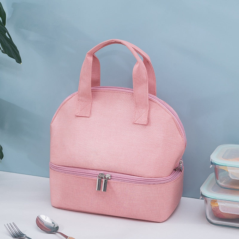 Sac à lunch pour goûter avec bandoulière amovible et poches filet