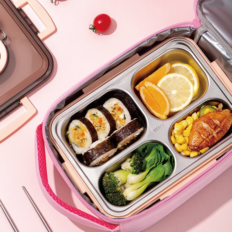 Sac pour lunch box enfant, format plat 25 × 21 × 8 cm, six animaux
