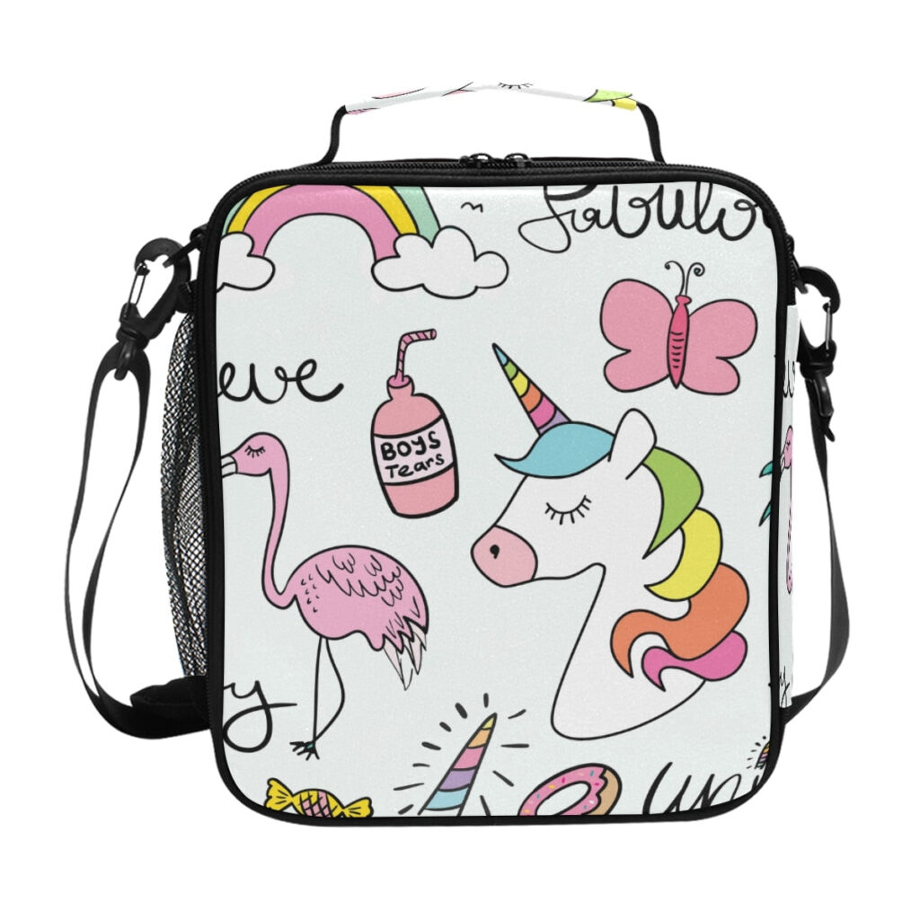 Sac repas isotherme Licorne en polyester Oxford, six coloris