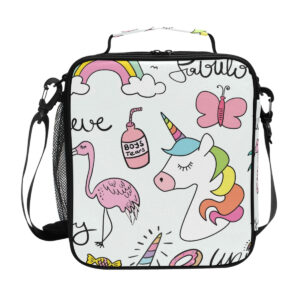 Sac repas isotherme Licorne en polyester Oxford, six coloris