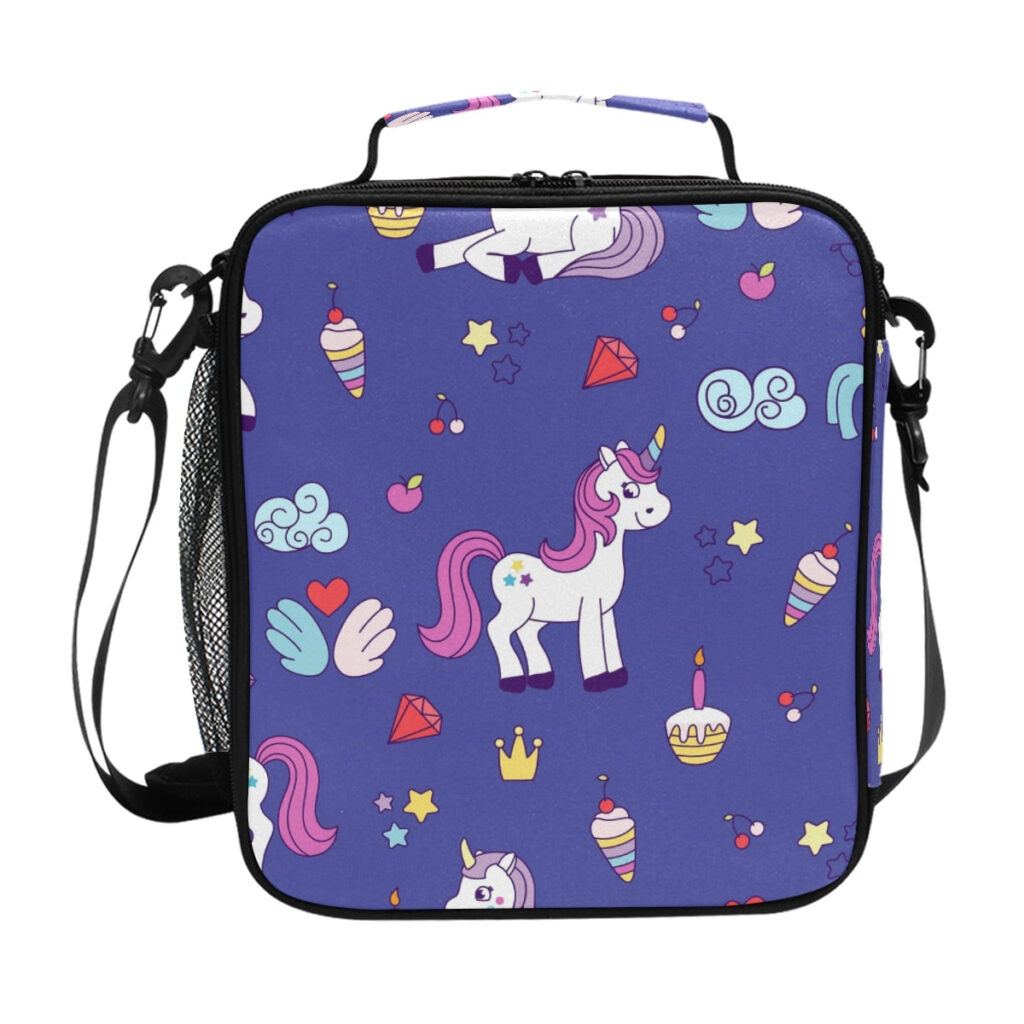 Sac repas isotherme Licorne en polyester Oxford, six coloris