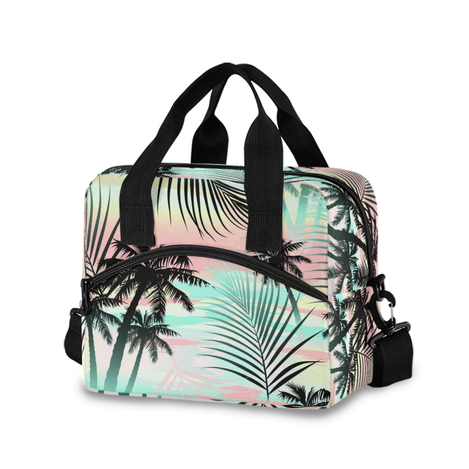 Sac isotherme repas Tropical à base rigide, neuf motifs