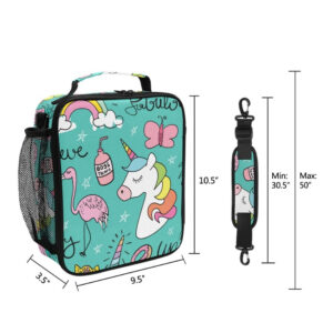 Sac repas isotherme Licorne en polyester Oxford, six coloris