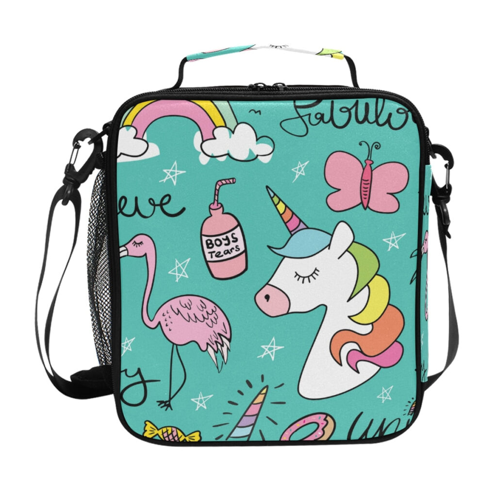 Sac repas isotherme Licorne en polyester Oxford, six coloris