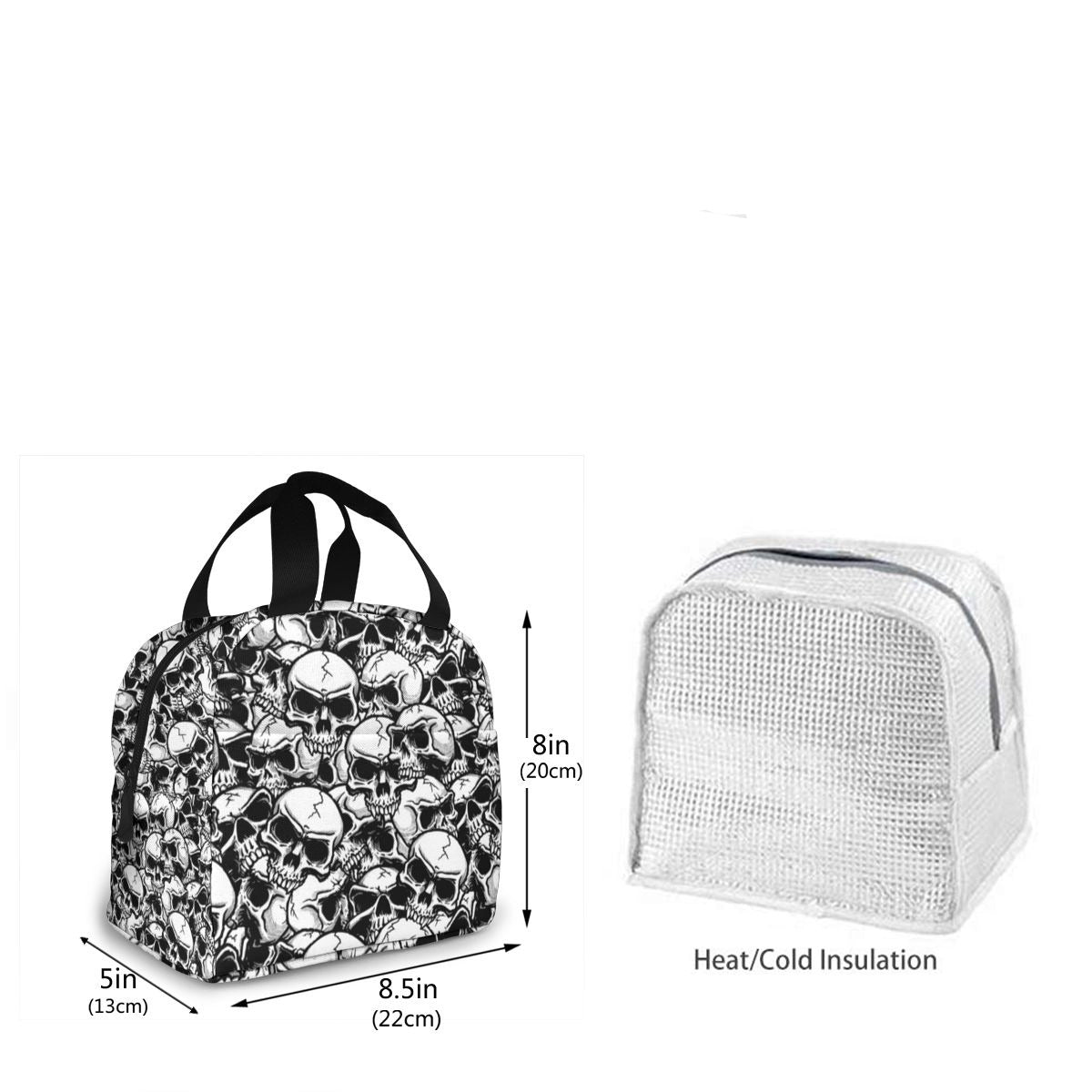Sac isotherme repas Tête de Mort en tissu Oxford