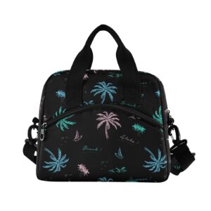 Sac isotherme repas Tropical à base rigide, neuf motifs