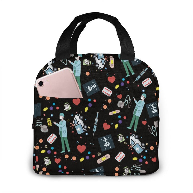 Sac isotherme repas dentiste kawaii, sept modèles illustrés