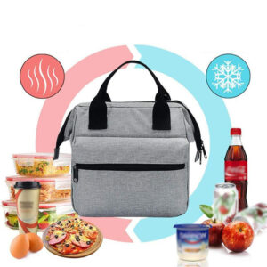Sac isotherme repas gris en polyester doublé aluminium