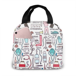Sac isotherme repas dentiste kawaii, sept modèles illustrés