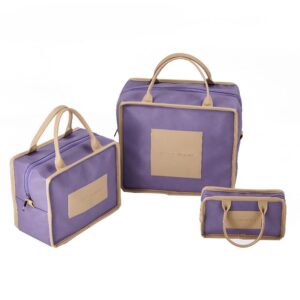 Sac isotherme repas violet en nylon, trois tailles S, M et L