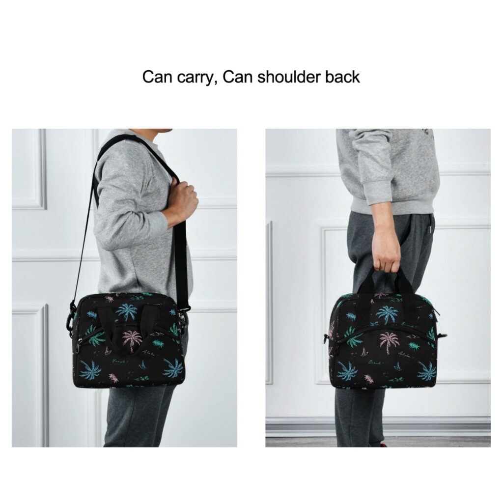 Sac isotherme repas Tropical à base rigide, neuf motifs