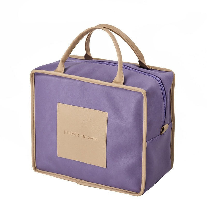 Sac isotherme repas violet en nylon, trois tailles S, M et L