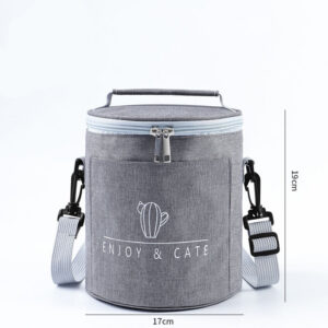 Sac à lunch isotherme cylindrique en polyester, quatre coloris