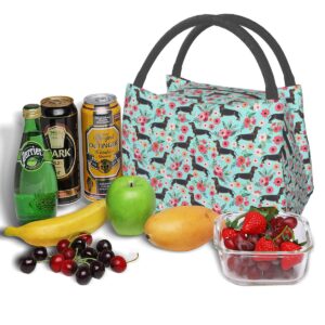 Sac à lunch Teckel en polyester à doublure aluminium réfléchissant
