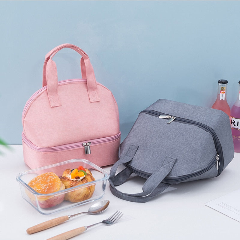 Sac à lunch pour goûter avec bandoulière amovible et poches filet