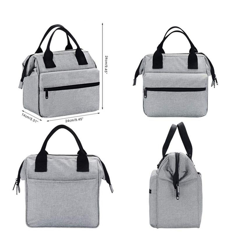 Sac isotherme repas gris en polyester doublé aluminium