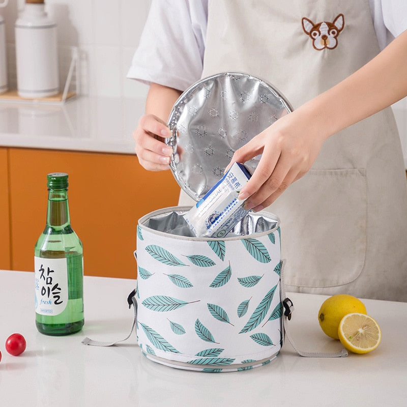 Sac isotherme repas rond en polyester, sept coloris