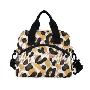 Sac à repas Léopard en nylon avec sangle ajustable