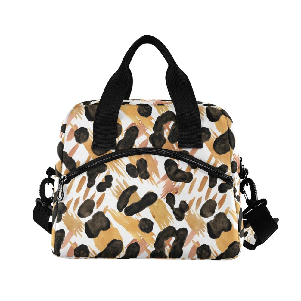 Sac à repas Léopard en nylon avec sangle ajustable