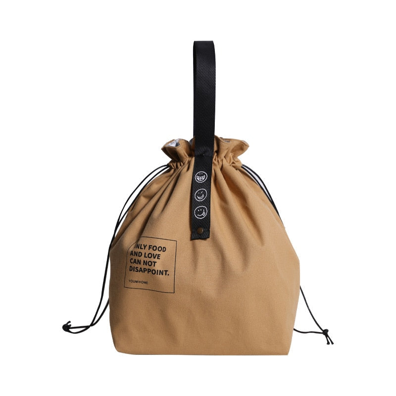 Sac à lunch chic en toile, format sac à dos avec poche avant