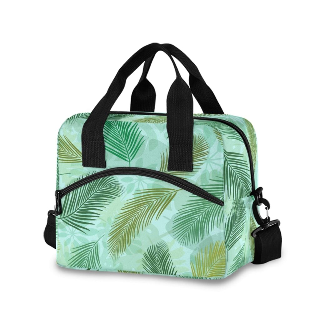 Sac isotherme repas Tropical à base rigide, neuf motifs
