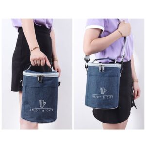 Sac à lunch isotherme cylindrique en polyester, quatre coloris